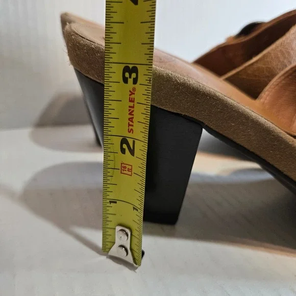 Nurture Footwear Fox Tail Tan Suede Leather Buckle Clogs Mules Shoes Size 10M - Picture 4 of 8